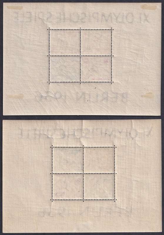 GERMANY - DEUTSCHES REICH 1936 Summer Olympic Games minisheets (MLH, SG MS613a, £120)